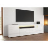 Meuble TV moderne 4 portes blanc brillant Regina