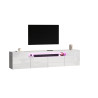 Meuble TV moderne 4 portes blanc brillant Regina