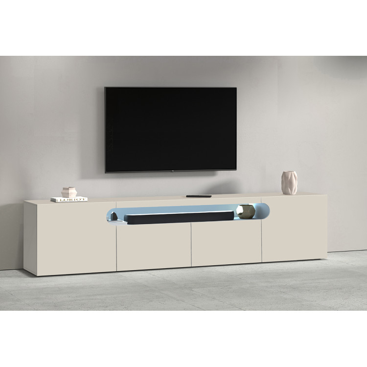 Meuble TV moderne 4 portes coloris cachemire Regina