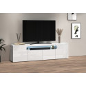 Meuble TV moderne 200 cm blanc brillant Regina