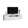 Meuble TV moderne 200 cm blanc brillant Regina