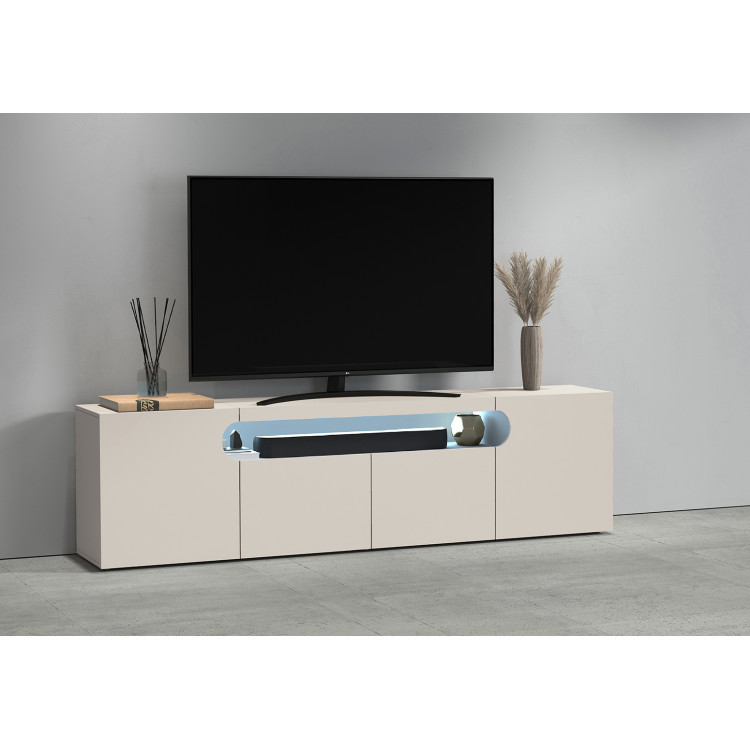Meuble TV moderne 200 cm coloris cachemire Regina