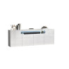 Buffet/bahut moderne 200 cm blanc brillant Regina