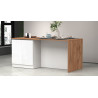 Îlot de cuisine moderne 4 portes blanc brillant/chêne wotan Solena