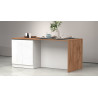 Îlot de cuisine moderne 4 portes blanc brillant/chêne wotan Solena