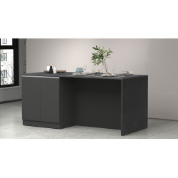 Îlot de cuisine moderne 4 portes anthracite mat Solena