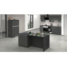 Îlot de cuisine moderne 4 portes anthracite mat Solena
