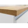 Îlot de cuisine moderne 200 cm blanc brillant/chêne wotan Solena