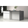 Îlot de cuisine moderne 200 cm blanc brillant/béton Solena