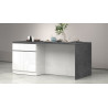 Îlot de cuisine moderne 200 cm blanc brillant/béton Solena