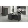Îlot de cuisine moderne 200 cm anthracite mat/béton Solena