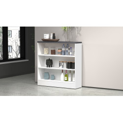 Etagère de cuisine blanc brillant/béton Solena