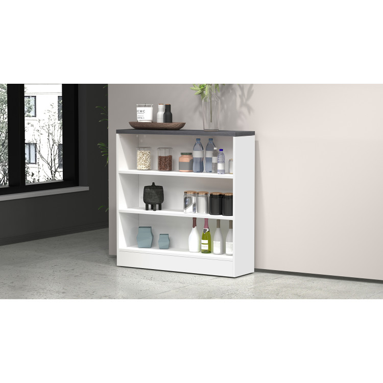 Etagère de cuisine blanc brillant/béton Solena