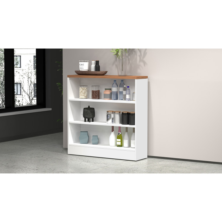 Etagère de cuisine moderne blanc brillant/chêne wotan Solena