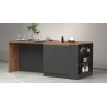 Etagère de cuisine moderne anthracite mat/chêne wotan Solena