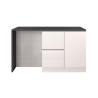 Îlot de cuisine moderne 153 cm blanc brillant/béton Solena