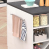 Îlot de cuisine moderne 153 cm blanc brillant/béton Solena