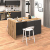Îlot de cuisine moderne 153 cm anthracite mat/chêne wotan Solena
