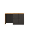 Îlot de cuisine moderne 153 cm anthracite mat/chêne wotan Solena