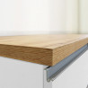 Îlot de cuisine moderne 153 cm blanc brillant/chêne wotan Solena