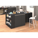 &Icirc;lot de cuisine moderne 168 cm anthracite mat/b&eacute;ton Solena