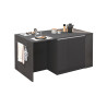 Îlot de cuisine moderne 168 cm anthracite mat/béton Solena
