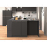 Îlot de cuisine moderne 168 cm anthracite mat/béton Solena