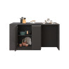 Îlot de cuisine moderne 168 cm anthracite mat/béton Solena