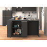 Îlot de cuisine moderne 168 cm anthracite mat/béton Solena