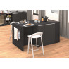 Îlot de cuisine moderne 168 cm anthracite mat/béton Solena