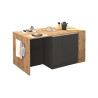 Îlot de cuisine moderne 168 cm anthracite mat/chêne wotan Solena
