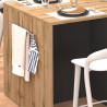 Îlot de cuisine moderne 168 cm anthracite mat/chêne wotan Solena