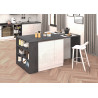Îlot de cuisine moderne 168 cm blanc brillant/béton Solena