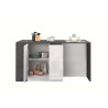 Îlot de cuisine moderne 168 cm blanc brillant/béton Solena