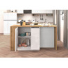 Îlot de cuisine moderne 168 cm blanc brillant/chêne wotan Solena