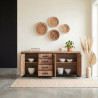 Buffet/bahut style industriel chêne/noir Esteline