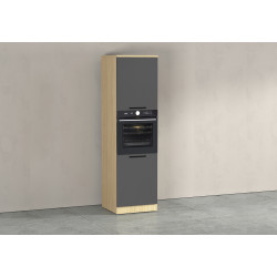 Colonne de cuisine pour four anthracite mat/chêne Louna