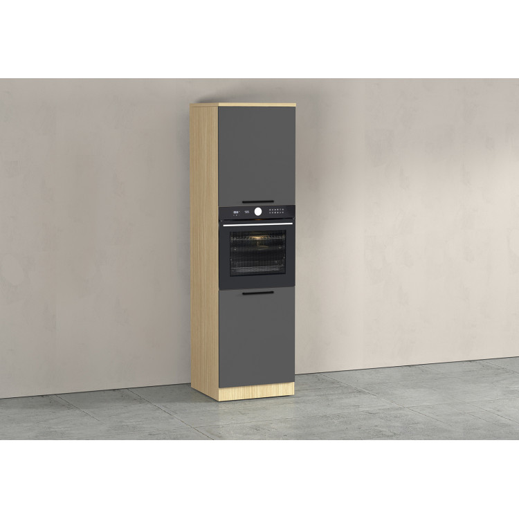 Colonne de cuisine pour four anthracite mat/chêne Louna