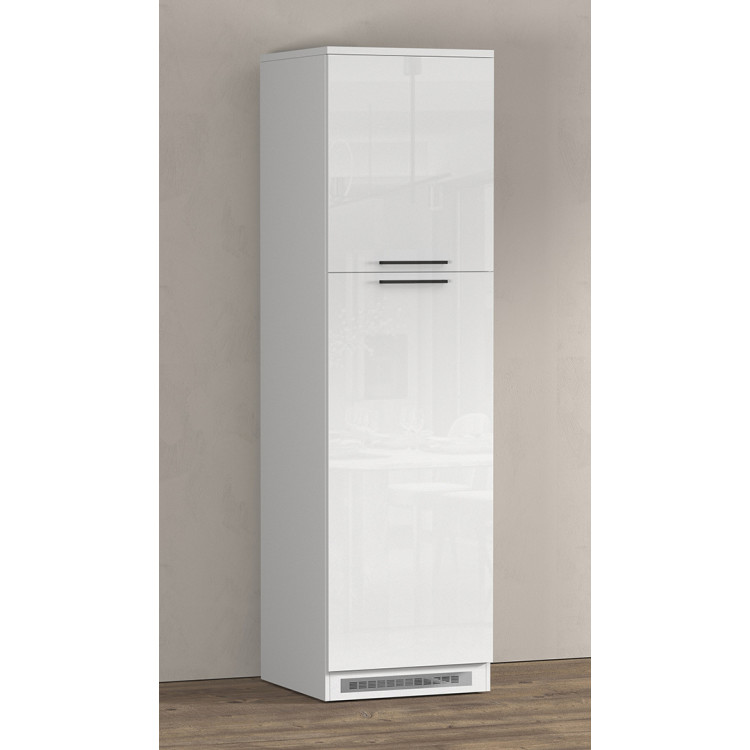 Colonne pour frigo encastrable blanc brillant Louna