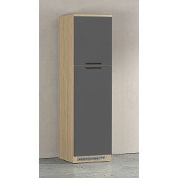 Colonne pour frigo encastrable anthracite mat/chêne Louna