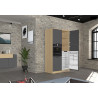 Colonne pour frigo encastrable anthracite mat/chêne Louna