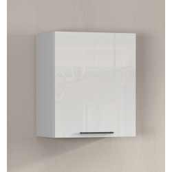 Meuble haut de cuisine moderne blanc brillant Louna