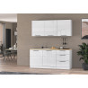 Meuble haut de cuisine moderne blanc brillant Louna