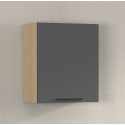 Meuble haut de cuisine moderne anthracite mat/ch&ecirc;ne Louna
