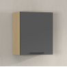 Meuble haut de cuisine moderne anthracite mat/chêne Louna