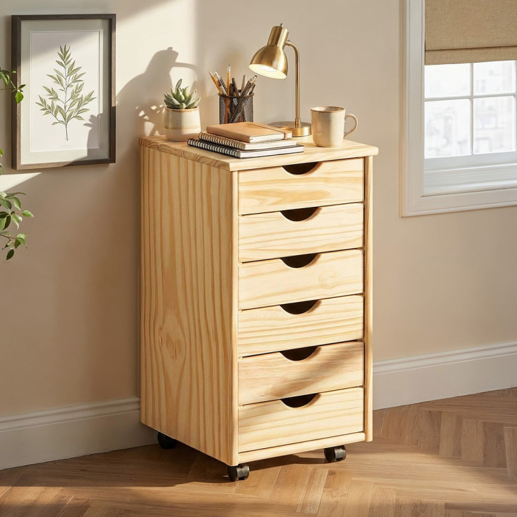Caisson de bureau style nature en pin massif Limon