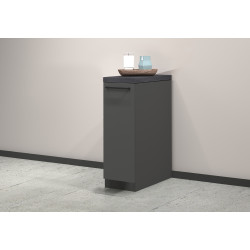 Meuble bas de cuisine moderne à tiroir anthracite/chêne Solena