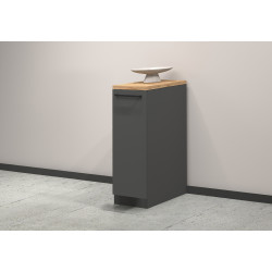 Meuble bas de cuisine moderne à tiroir anthracite/chêne wotan Solena