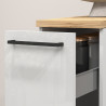 Meuble bas de cuisine moderne à tiroir blanc/chêne wotan Solena