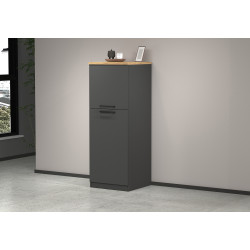 Armoire de cuisine moderne anthracite mat/chêne wotan Solena